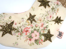 ❅ Gold Sequin Floral Stocking ❅ Christmas 22