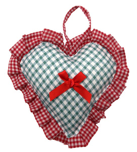 ♡ Red & Green Gingham Heart Decoration ♡