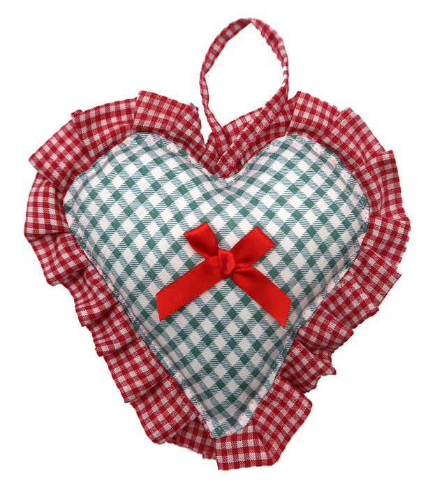 ♡ Red & Green Gingham Heart Decoration ♡