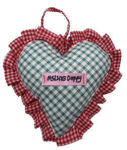♡ Red & Green Gingham Heart Decoration ♡