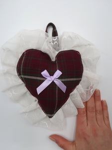 ♡ Lace Tartan Heart Decoration ♡