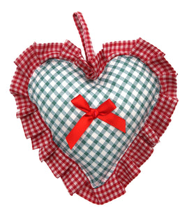 ♡ Red & Green Gingham Heart Decoration ♡
