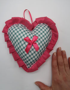 ♡ Pink Gingham Heart Decoration ♡