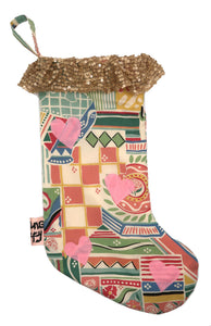 ❅ Heart & Vintage Print Stocking ❅ Christmas 22