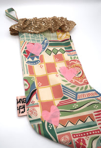 ❅ Heart & Vintage Print Stocking ❅ Christmas 22