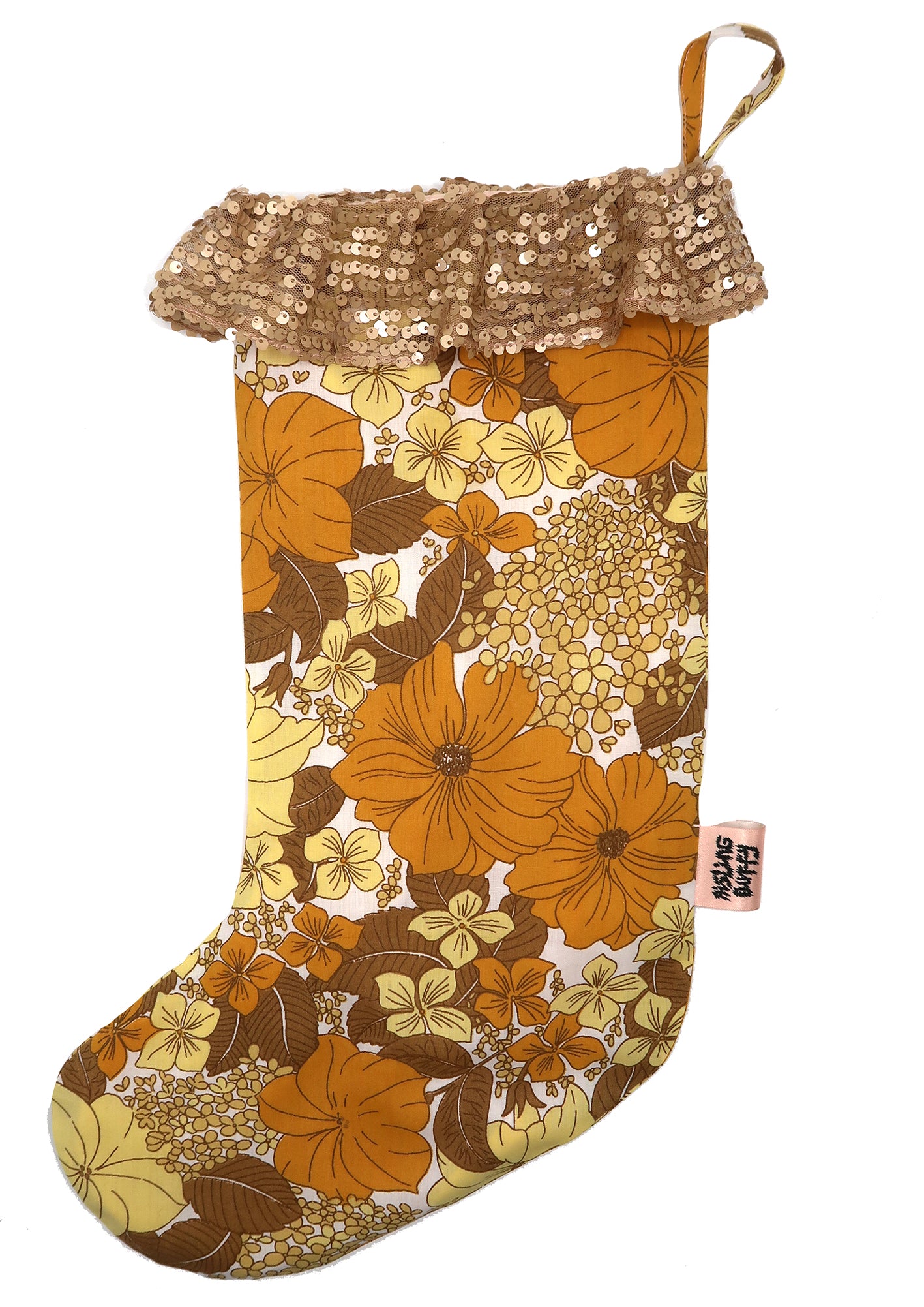 ❅ Sequin & Vintage Floral Stocking ❅