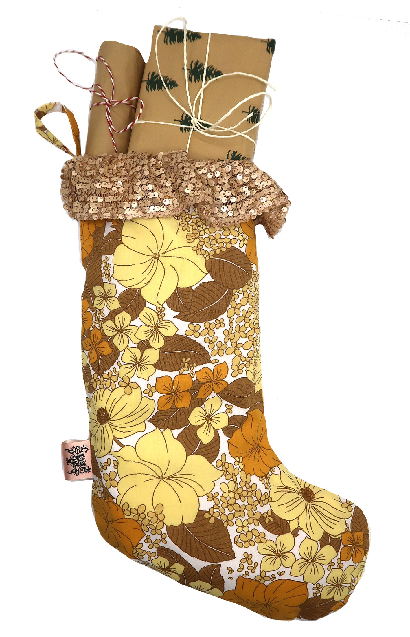 ❅ Sequin & Vintage Floral Stocking ❅ Christmas 22