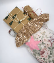 ❅ Diamonté Star Floral Stocking ❅ Christmas 22