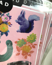 Kitten & Floral Pink Art Print