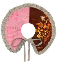 ༺♥ Pink Notes & Brown Floral Patchwork Collar ✧ 𝓢𝓹𝓻𝓲𝓷𝓰/𝓢𝓾𝓶𝓶𝓮𝓻 22 ♥༻