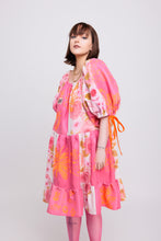 ༻❁ HaND~PRiNTED BRiGHT PiNK PaTCHWoRK DResS ~ 𝐋𝐀𝐑𝐆𝐄 ✧ 𝓢𝓹𝓻𝓲𝓷𝓰/𝓢𝓾𝓶𝓶𝓮𝓻 22 ❁༺