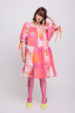 ༻❁ HaND~PRiNTED BRiGHT PiNK PaTCHWoRK DResS ~ 𝐋𝐀𝐑𝐆𝐄 ✧ 𝓢𝓹𝓻𝓲𝓷𝓰/𝓢𝓾𝓶𝓶𝓮𝓻 22 ❁༺