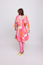 ༻❁ HaND~PRiNTED BRiGHT PiNK PaTCHWoRK DResS ~ 𝐋𝐀𝐑𝐆𝐄 ✧ 𝓢𝓹𝓻𝓲𝓷𝓰/𝓢𝓾𝓶𝓶𝓮𝓻 22 ❁༺